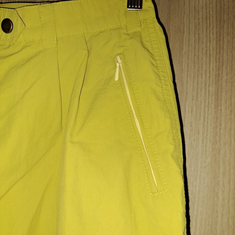 Vintage Cargo Capri Pants lime Tan Zip Pockets Relaxed Fit Women's‎ Size M - Picture 9 of 13